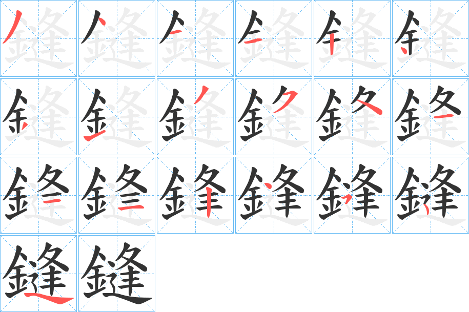 鏠字笔画写法