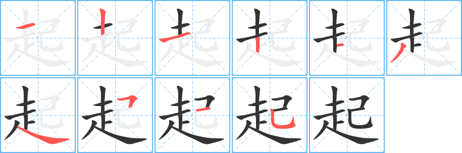 起字笔画写法