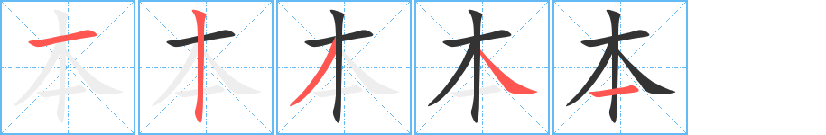 本字笔画写法